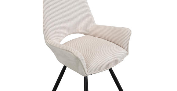 STUHL  Stoffauswahl Webstoff  - Schwarz/Naturfarben, Design, Textil/Metall (58/91/64cm) - Carryhome