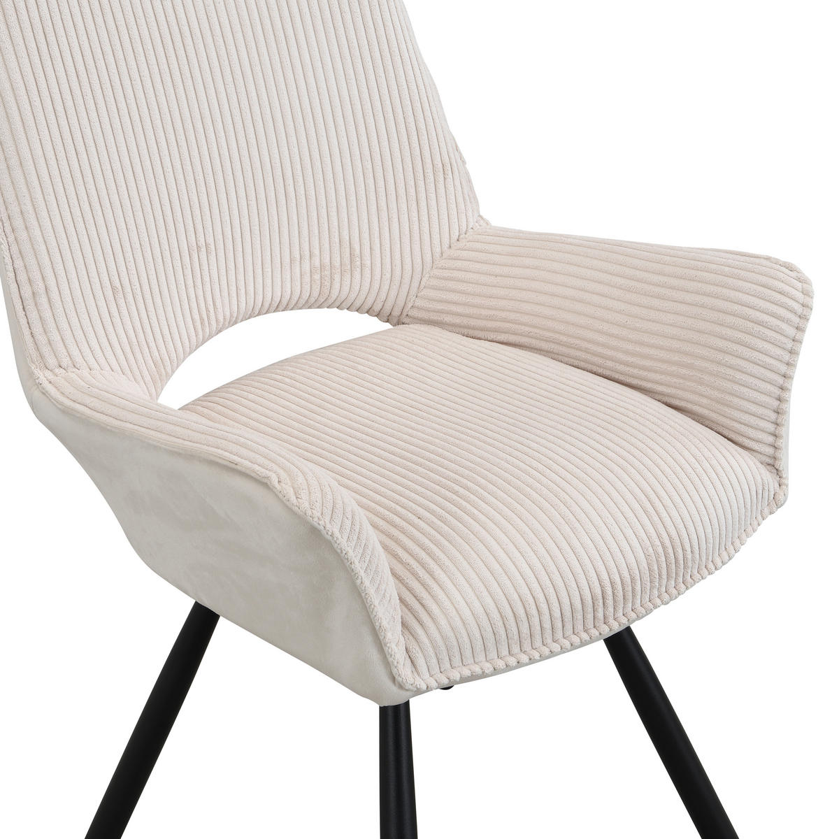 STUHL Webstoff Naturfarben, Schwarz  - Schwarz/Naturfarben, Design, Textil/Metall (58/91/64cm) - Carryhome