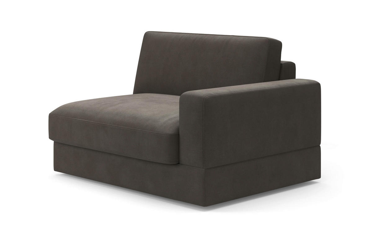 SOFAELEMENT Flachgewebe Graphitfarben  - Schwarz/Graphitfarben, Modern, Kunststoff/Textil (132/87/108cm) - Sit & More