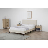 POLSTERBETT 140/200 cm,  in Beige, Lattenrost,  - Beige/Schwarz, Design, Holz/Kunststoff (140/200cm) - Boxxx