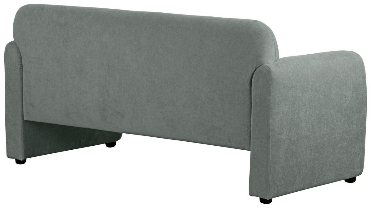 2-SITZER-SOFA MILA Samt Grau  - Schwarz/Grau, Design, Kunststoff/Textil (148/83/76cm) - MID.YOU