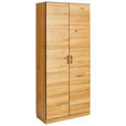 AKTENSCHRANK Asteiche teilmassiv Eichefarben, Graphitfarben  - Eichefarben/Graphitfarben, Natur, Holz/Metall (86/197/40cm) - Linea Natura