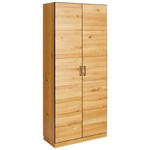 AKTENSCHRANK Asteiche teilmassiv Eichefarben, Graphitfarben  - Eichefarben/Graphitfarben, Natur, Holz/Metall (86/197/40cm) - Linea Natura