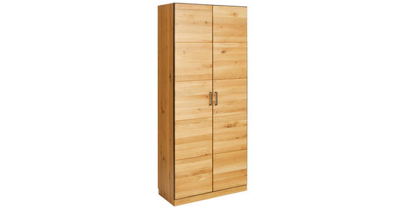 AKTENSCHRANK Asteiche teilmassiv Eichefarben, Graphitfarben  - Eichefarben/Graphitfarben, Natur, Holz/Metall (86/197/40cm) - Linea Natura