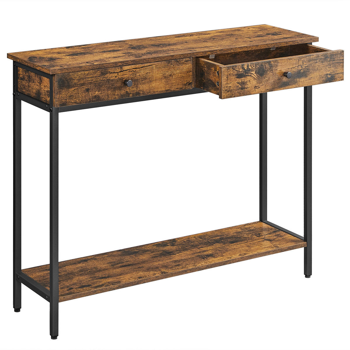 KONSOLENTISCH in Metall, Holzwerkstoff 100/30/80 cm    - Schwarz/Braun, Natur, Holzwerkstoff/Metall (100/30/80cm) - Boxxx
