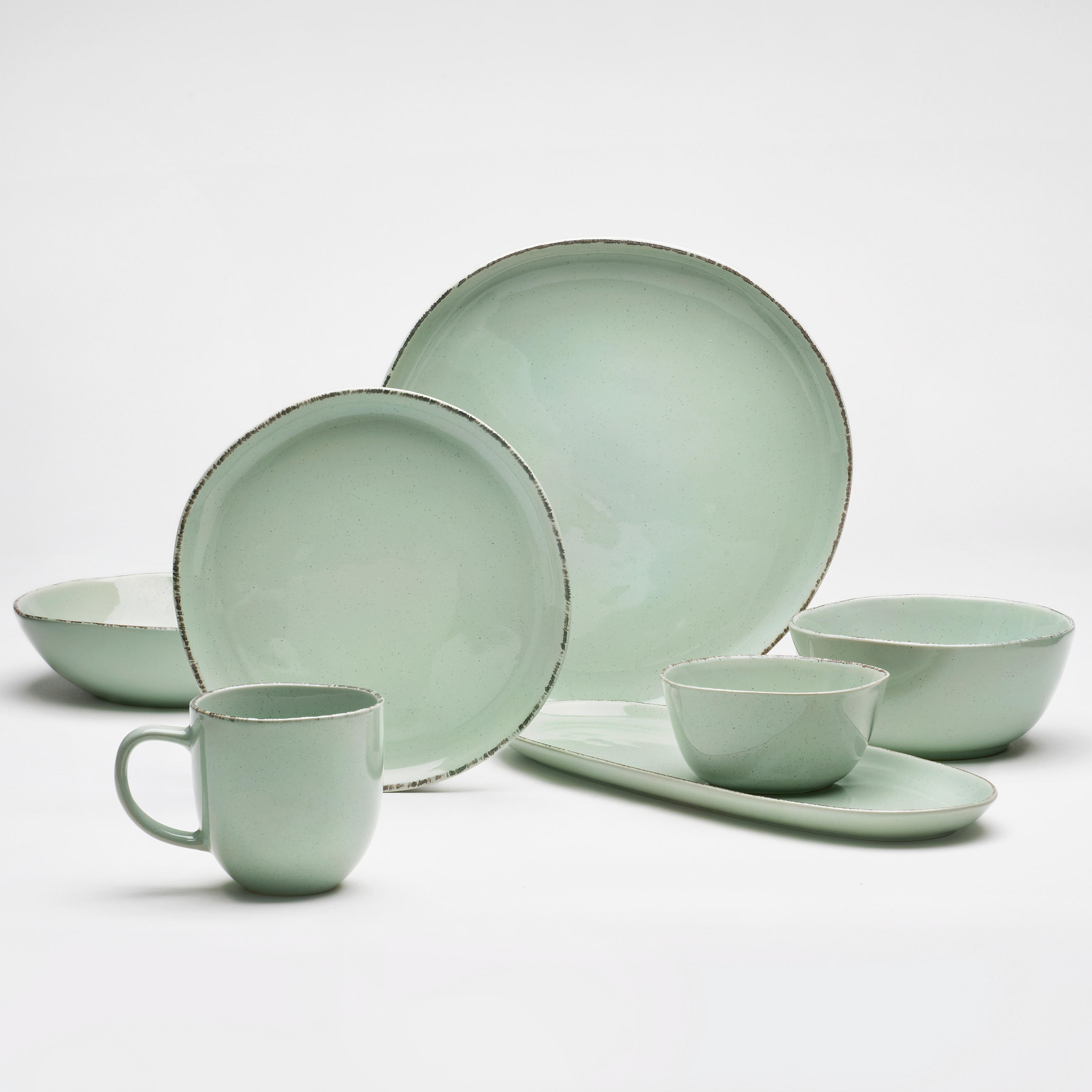 SCHALE Urban   - Hellgrün, Basics, Keramik (19/19/5,5cm) - Van Well