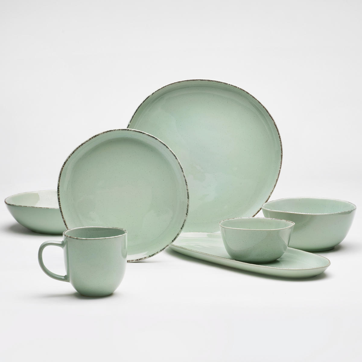 PLATTE - Hellgrün, Basics, Keramik (34/12,5/2,1cm) - Van Well
