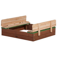 SANDKASTEN ELLA MIT DECKEL  - Braun/Grün, KONVENTIONELL, Holz (95/20/100cm) - Ambia Garden