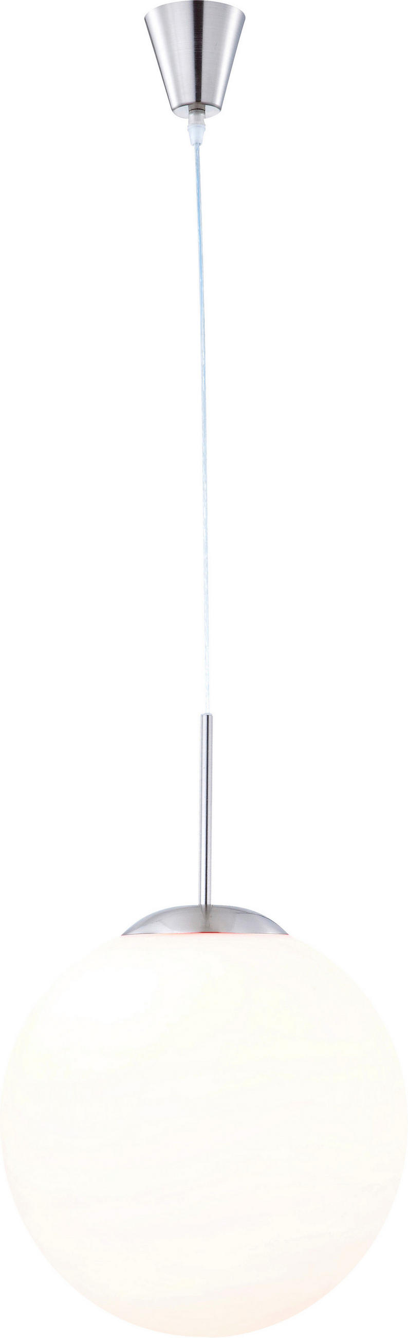 HÄNGELEUCHTE Balla 30/180 cm   - Opal/Nickelfarben, Basics, Glas/Metall (30/180cm) - Globo