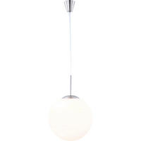 HÄNGELEUCHTE 30/180 cm  - Opal/Nickelfarben, Basics, Glas/Metall (30/180cm) - Globo