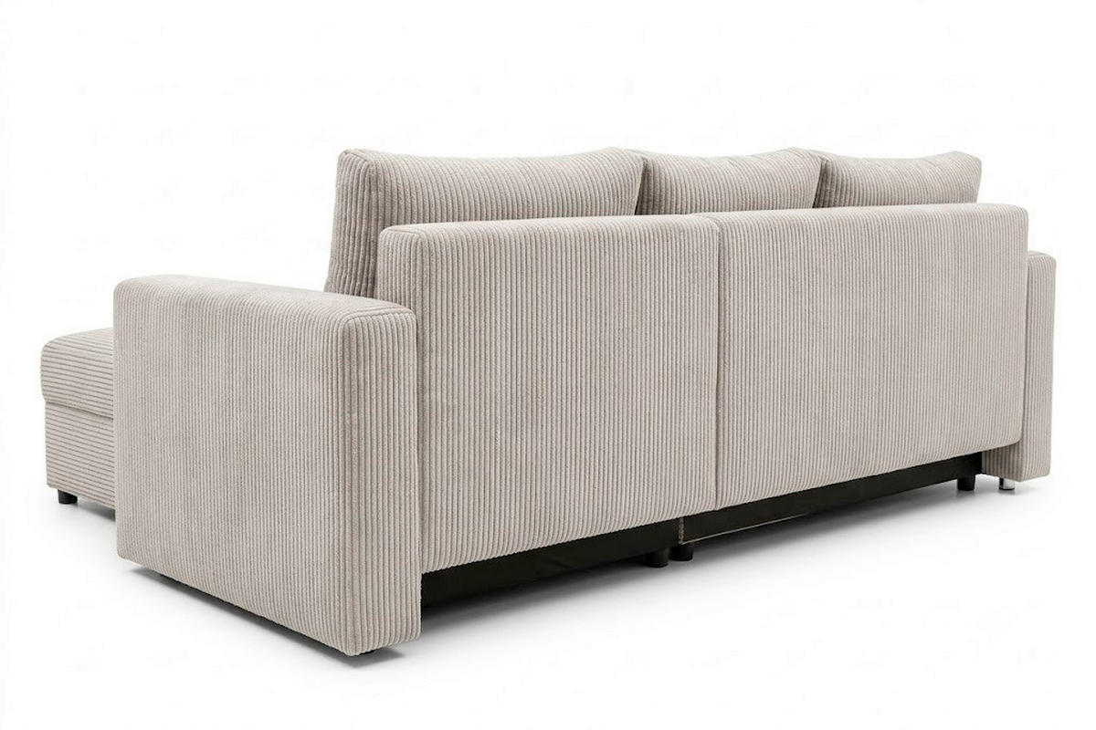 ECKSOFA TOP L Beige Cord Rückenkissen, Bettkasten  - Beige/Schwarz, Design, Kunststoff/Textil (230/156cm) - P & B