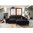 ECKSOFA in Velours Graphitfarben  - Schwarz/Graphitfarben, Design, Textil/Metall (267/181cm) - Carryhome