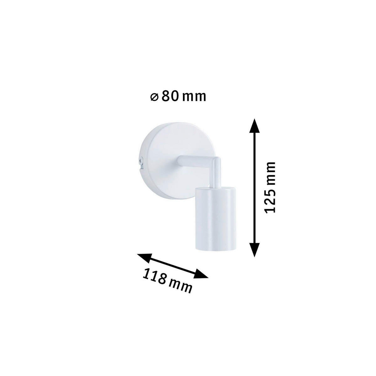 WANDLEUCHTE Ravi   - Weiß, Basics, Metall (8,0/12,5/11,8cm) - Paulmann