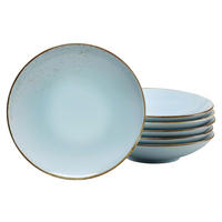 SUPPENTELLERSET Pastellblau 6-teilig Steinzeug  - Pastellblau, Trend, Keramik (22cm) - Creatable