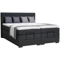 BOXSPRINGBETT 180/200 cm  in Anthrazit  - Anthrazit/Schwarz, Konventionell, Holz/Holzwerkstoff (180/200cm) - Moderano