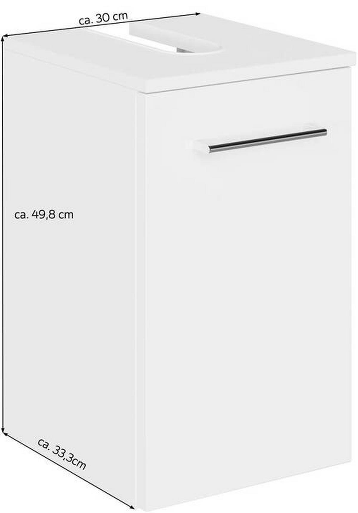 WASCHBECKENUNTERSCHRANK 30/49,8/33,3 cm  - Chromfarben/Wildeiche, KONVENTIONELL, Holzwerkstoff/Metall (30/49,8/33,3cm) - Sadena