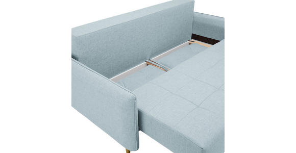 SCHLAFSOFA in Webstoff Hellblau  - Eichefarben/Hellblau, Design, Holz/Textil (227/98/113cm) - Carryhome