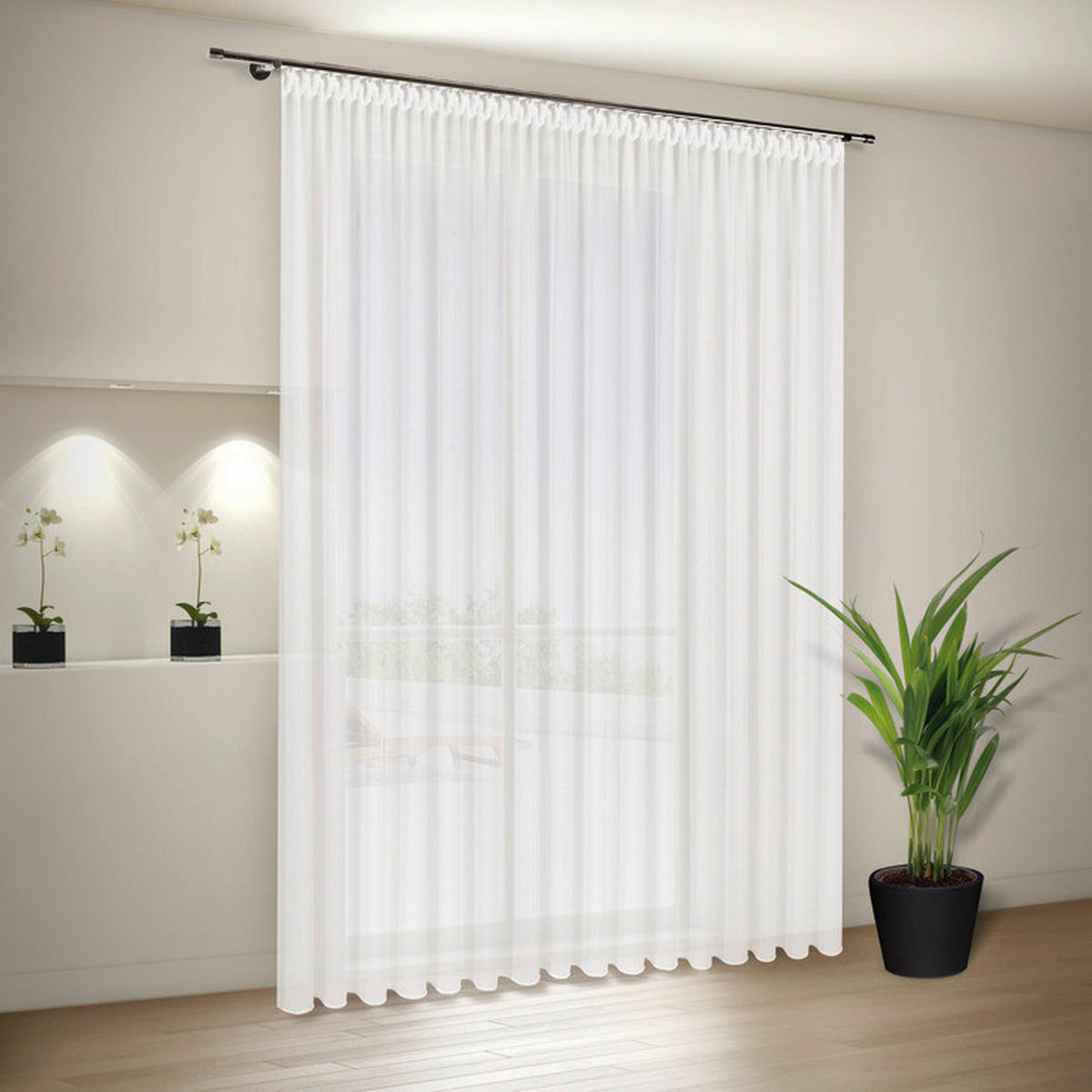 FERTIGSTORE  transparent  300/245 cm   - Weiß, Basics, Textil (300/245cm)