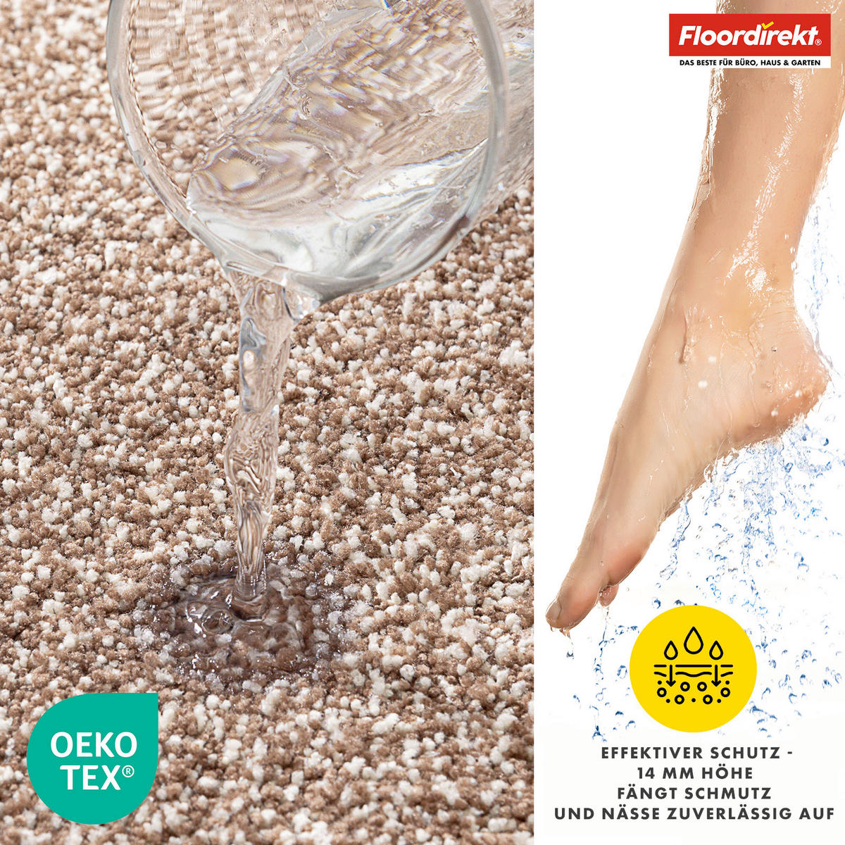 BADEMATTE Nasa Braun 137/210 cm  - Braun, Basics, Kunststoff/Textil (137/210cm) - Floordirekt