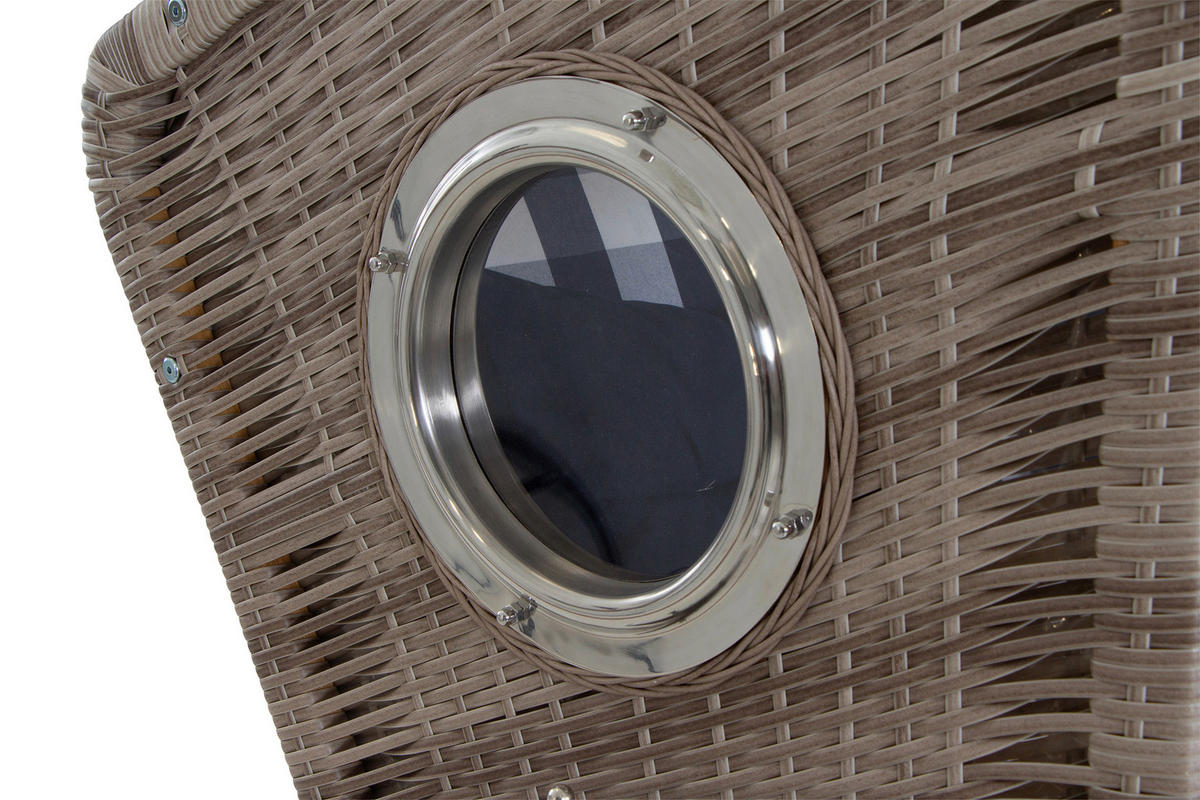 STRANDKORB - Blau/Weiß, KONVENTIONELL, Holz/Kunststoff (130/80/165cm) - Siena Garden