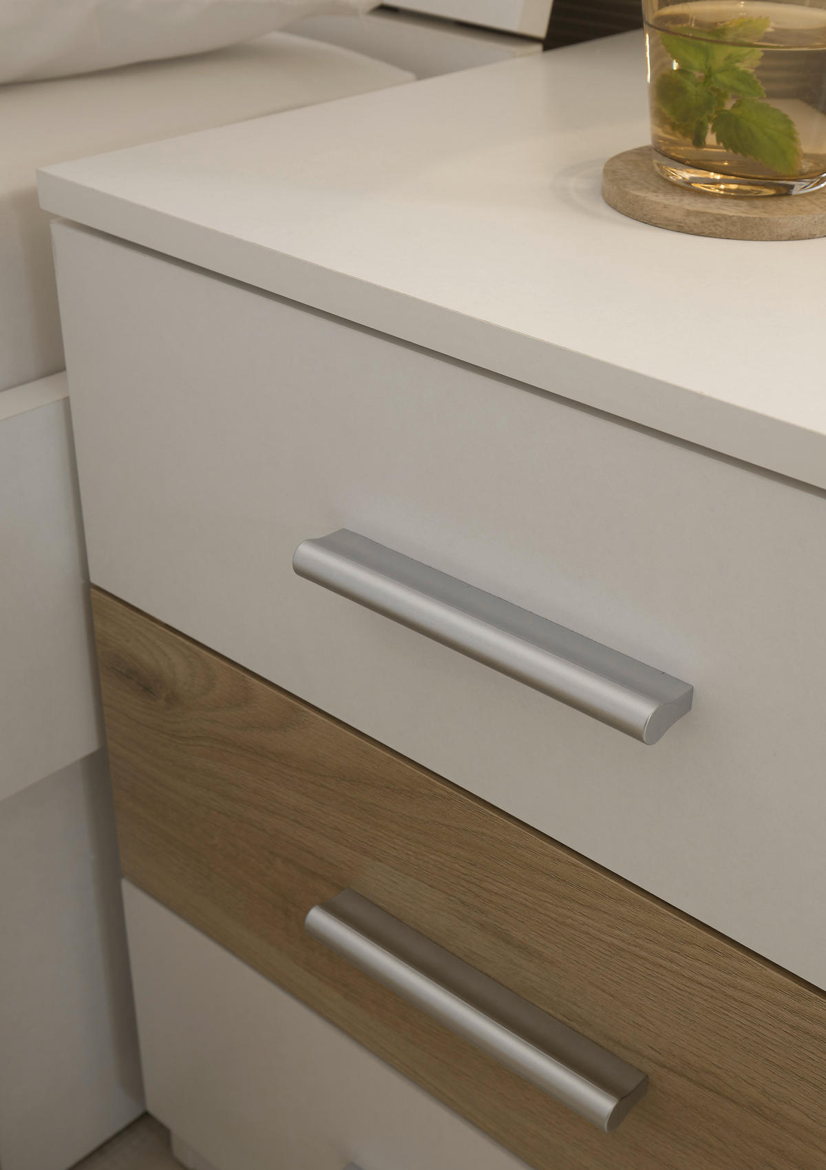 SPALNICA, bela, barve hrasta  - barve hrasta/bela, Moderno, leseni material - Hom`in