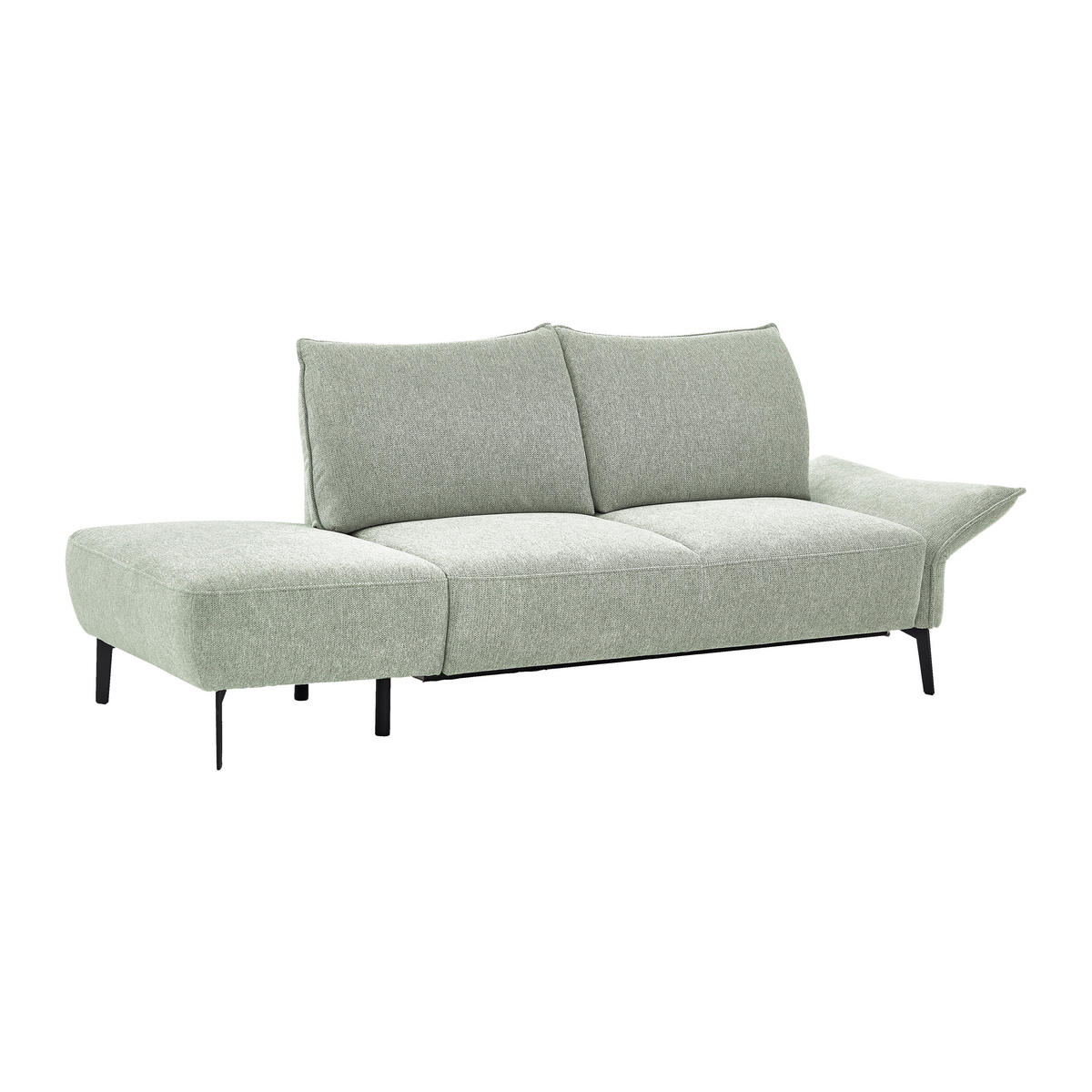 RÉCAMIERE Chenille Greige  - Greige/Schwarz, Konventionell, Textil/Metall (206/90/92cm) - Elegando