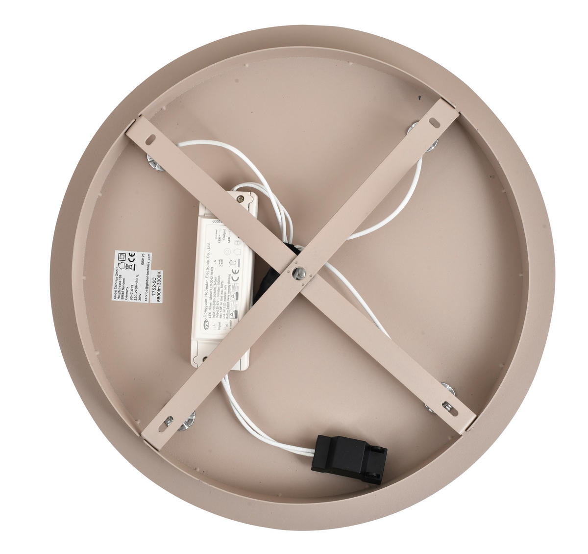 LED-DECKENLEUCHTE Biarritz 40/40/14 cm  - Sandfarben, Design, Kunststoff/Metall (40/40/14cm)