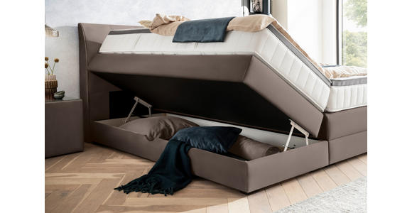 BOXSPRINGBETT 160/200 cm  in Mokka  - Wengefarben/Mokka, KONVENTIONELL, Holz/Textil (160/200cm) - Novel