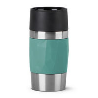 THERMOBECHER TRAVEL MUG COMPACT 0,3 L  - Petrol, Basics, Kunststoff/Metall (8,0/9,0/15,0cm) - Emsa