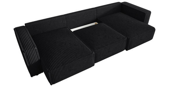 WOHNLANDSCHAFT Anthrazit Cord  - Anthrazit/Schwarz, MODERN, Kunststoff/Textil (153/350/153cm) - Xora