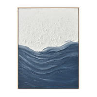 OLEJOMAĽBA, abstraktné, 90/120 cm  - modrá/biela, Design, drevo/textil (90/120cm) - Monee