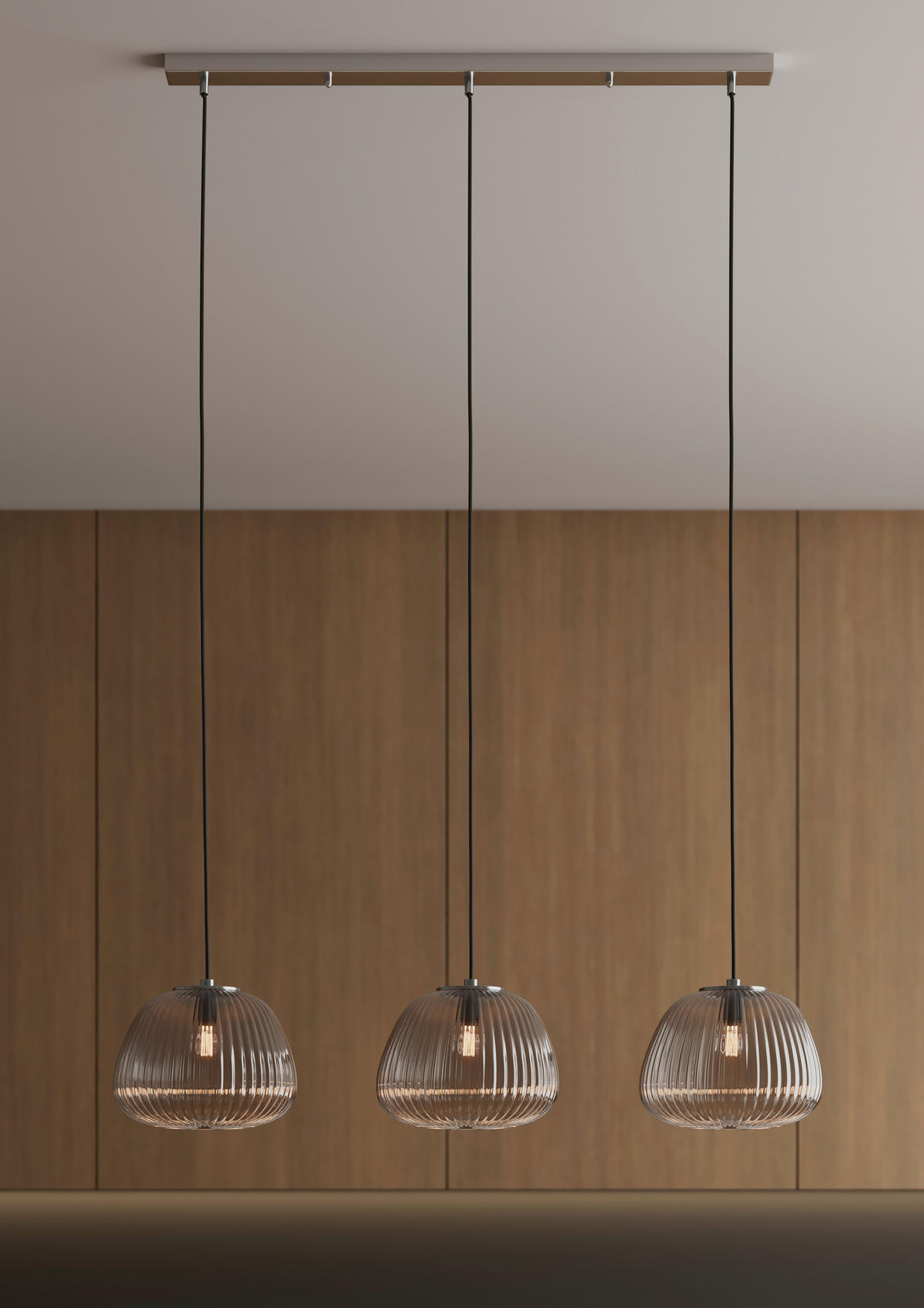 ZÁVĚSNÉ SVÍTIDLO, 95/25/150 cm  - barvy chromu, Lifestyle, sklo (95/25/150cm) - Dieter Knoll
