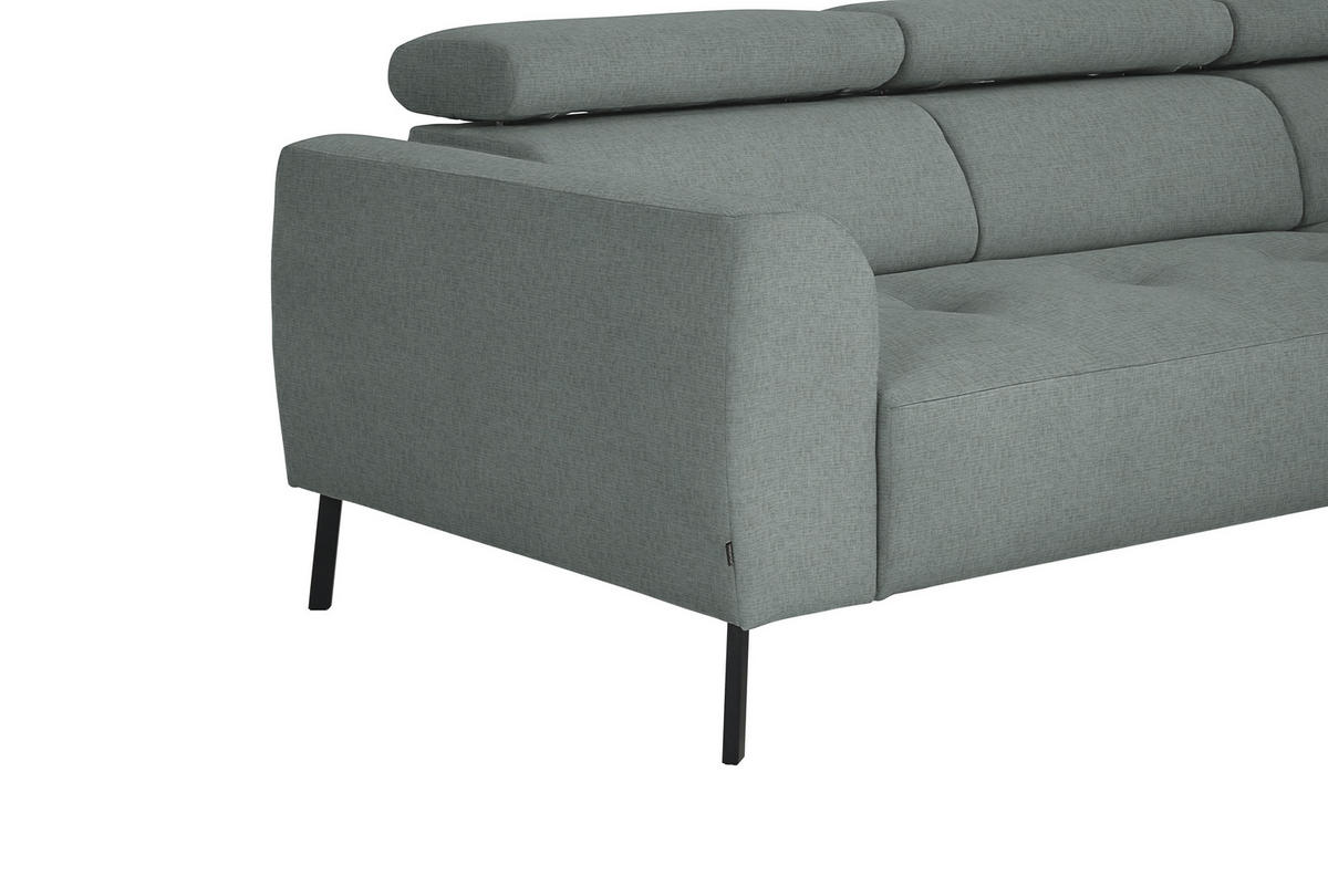 ECKSOFA  in Chenille Silberfarben  280/205 cm  - Silberfarben/Schwarz, Design, Textil/Metall (280/205cm) - Xora