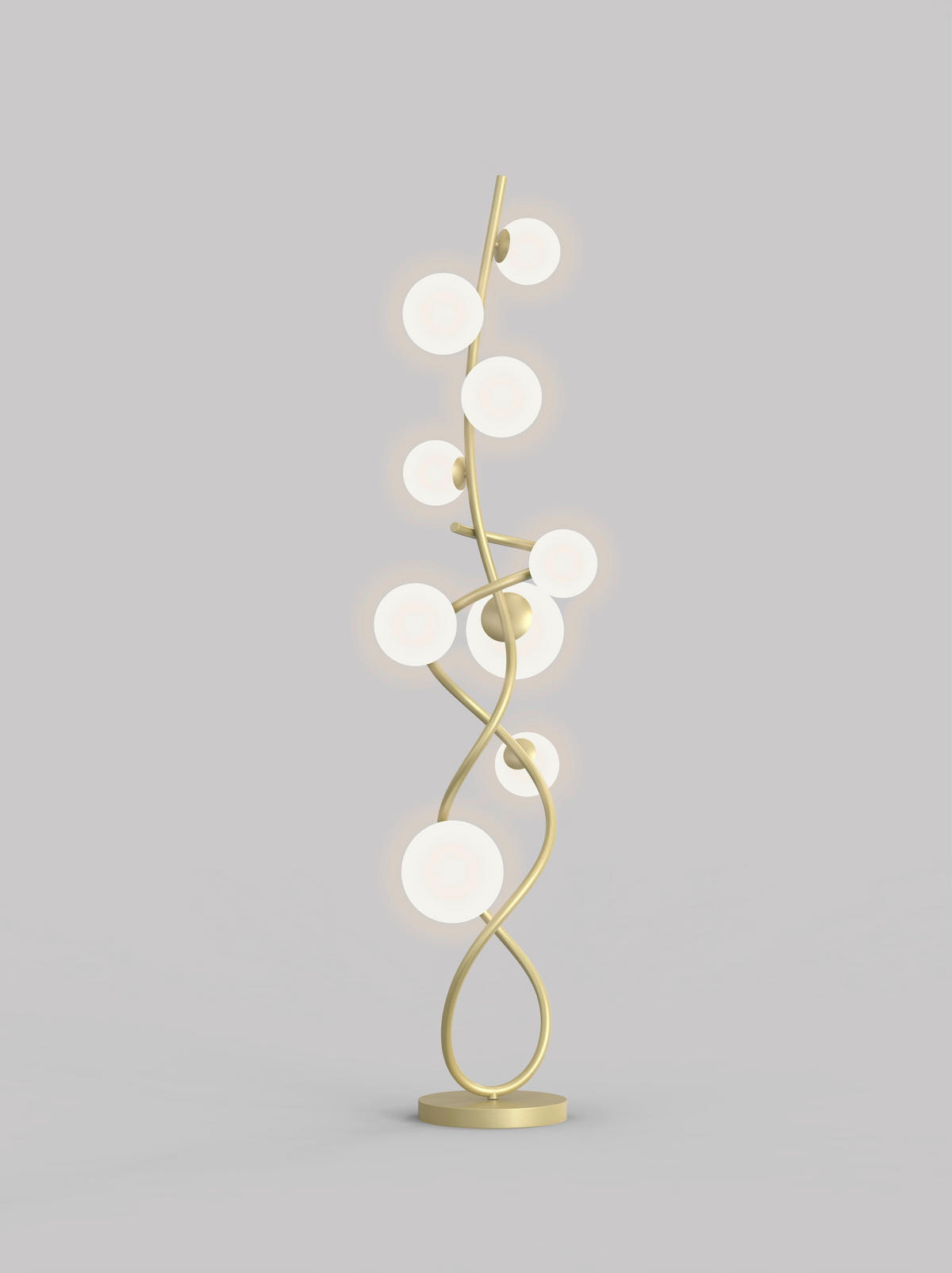 LED-STEHLEUCHTE 42/140 cm  - Goldfarben, Design, Glas/Kunststoff (42/140cm)