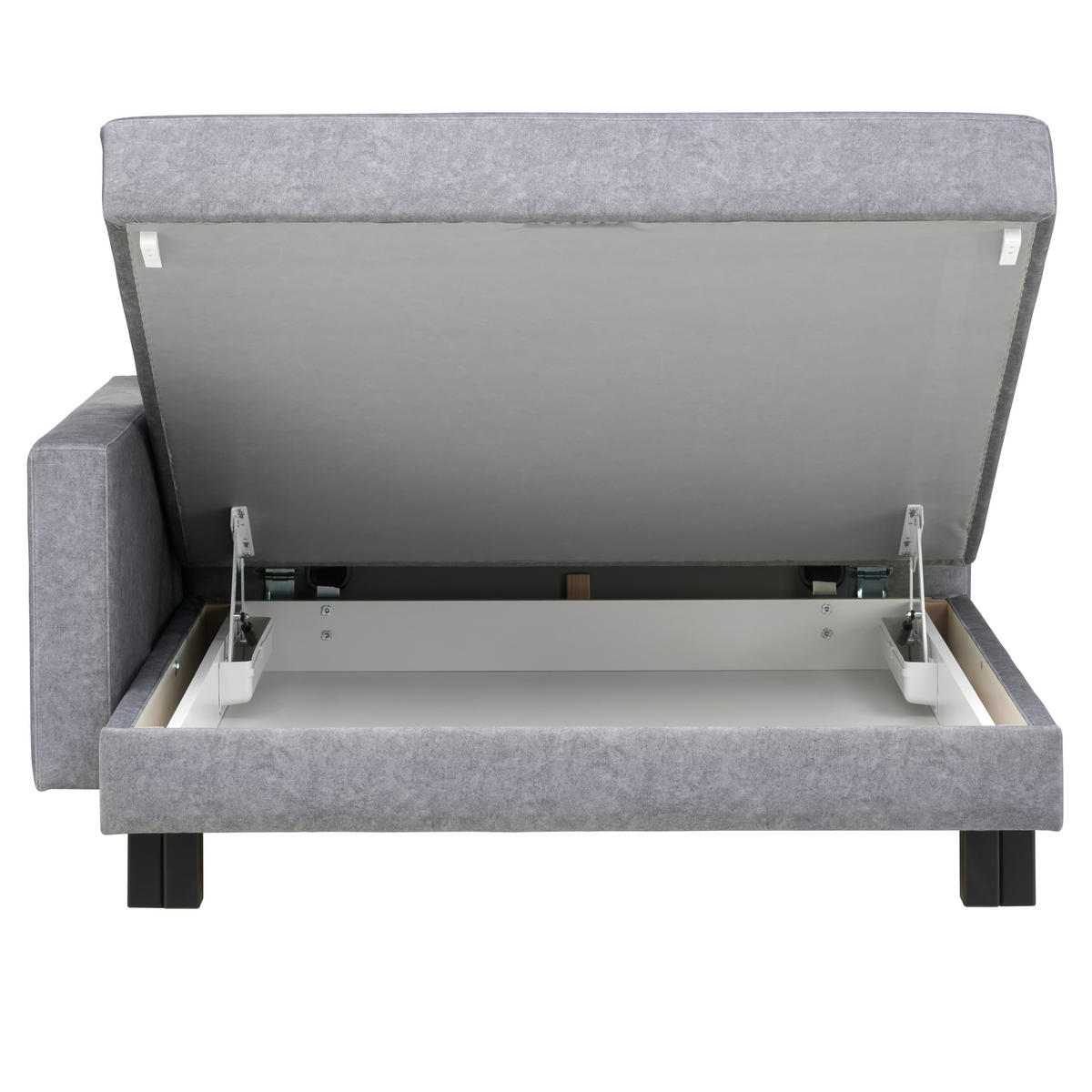LIEGE in Velours Grau  - Eiche dunkel/Grau, MODERN, Holz/Textil (137/72/155cm) - Joka