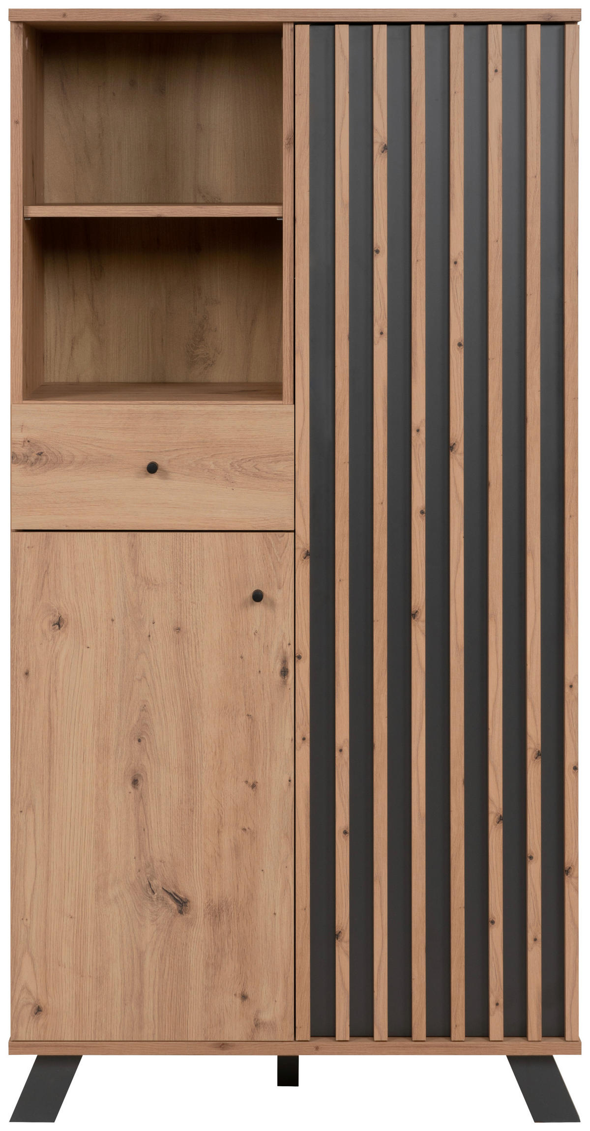 HIGHBOARD  in 80/156/40 cm  - Anthrazit/Schwarz, Design, Holzwerkstoff/Metall (80/156/40cm) - MID.YOU