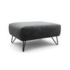 HOCKER Samt Anthrazit  - Anthrazit/Schwarz, Design, Textil/Metall (90/70/46cm) - SENSOO