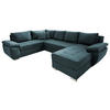 Wohnlandschaft Petrol Mikrofaser  - Chromfarben/Petrol, KONVENTIONELL (219/305/157cm) - Livetastic