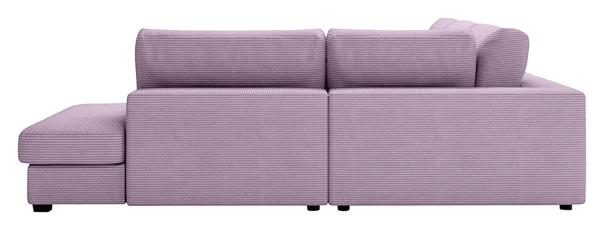 ECKSOFA in Cord Violett  - Violett/Schwarz, Konventionell, Kunststoff/Textil (314/250cm) - Carryhome