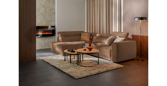 ECKSOFA in Struktur Rostfarben 205/284 cm - Rostfarben/Schwarz, Design, Kunststoff/Textil (205/284cm) - Xora
