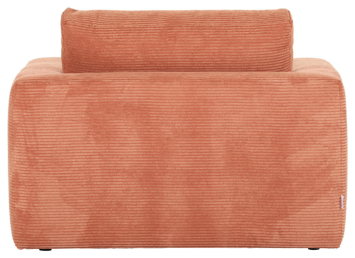 XXL-SESSEL in Cord Orange  - Schwarz/Orange, Romantik / Landhaus, Kunststoff/Textil (120/67/140cm) - Landscape