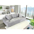 BIGSOFA Flachgewebe Grau  - Schwarz/Grau, KONVENTIONELL, Kunststoff/Textil (276/95/130cm) - Carryhome