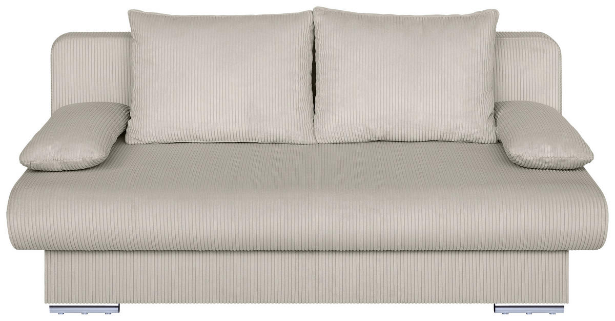 SCHLAFSOFA  in Cord Creme  - Chromfarben/Creme, Design, Holzwerkstoff/Kunststoff (193/85/86cm) - P & B
