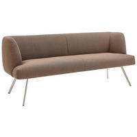 SITZBANK 200/87/64 cm Braun, Edelstahlfarben  - Edelstahlfarben/Braun, Design, Textil/Metall (200/87/64cm) - Venjakob