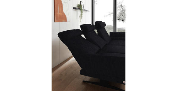 ECKSOFA  in Flachgewebe Schwarz  279-327/176-217 cm  - Schwarz, Design, Textil/Metall (279-327/176-217cm) - Dieter Knoll