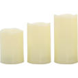 LED-KERZENSET  - Creme, LIFESTYLE, Kunststoff - Ambia Home