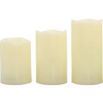 LED-KERZENSET  - Creme, LIFESTYLE, Kunststoff - Ambia Home