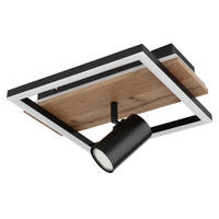 LED SVJETILJKA STROPNA KASSU  - bijela/tamno smeđa, Basics, drvni materijal/metal (32/27/15cm)