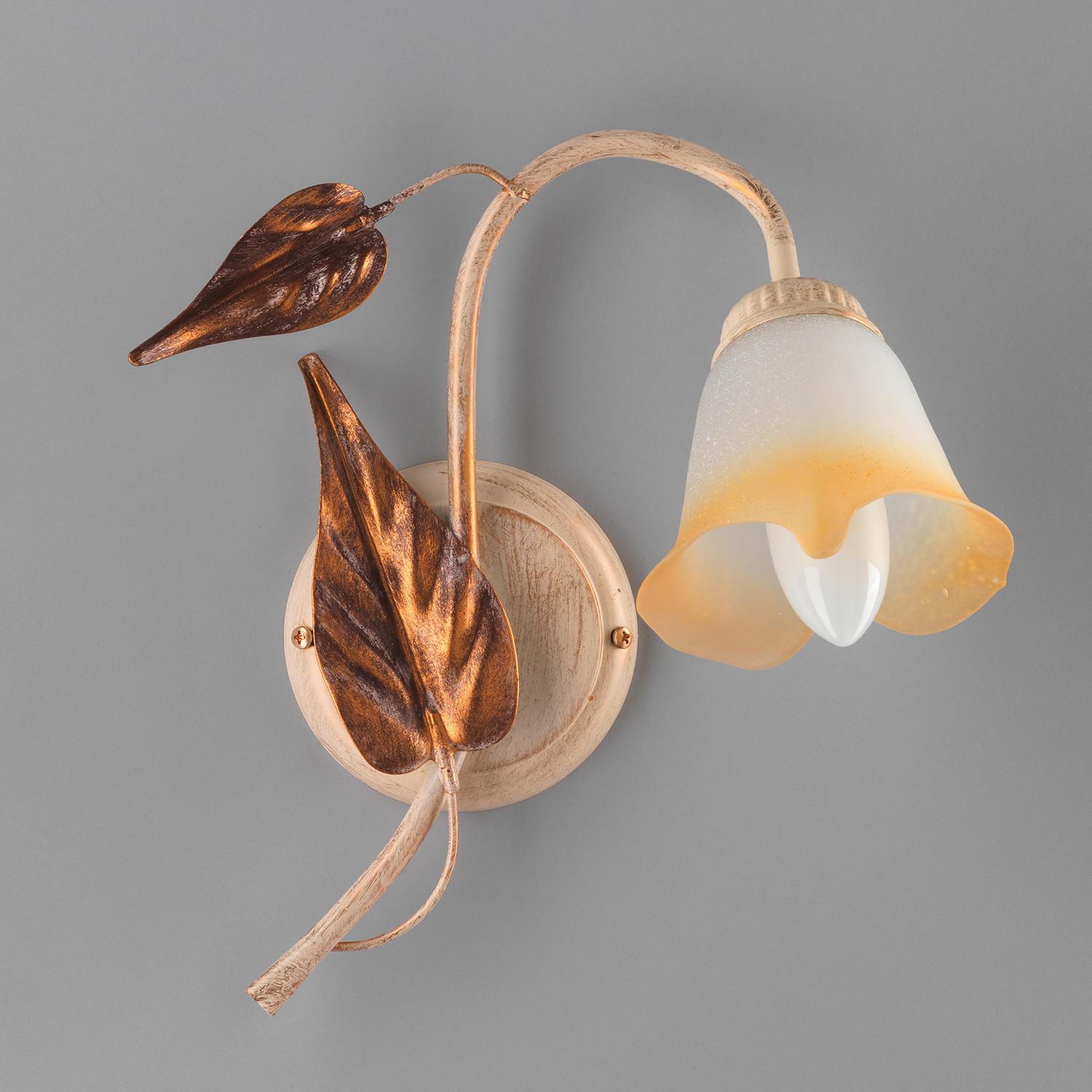 WANDLEUCHTE 30/30/35 cm   - Beige/Weiß, ROMANTIK / LANDHAUS, Glas/Metall (30/30/35cm)