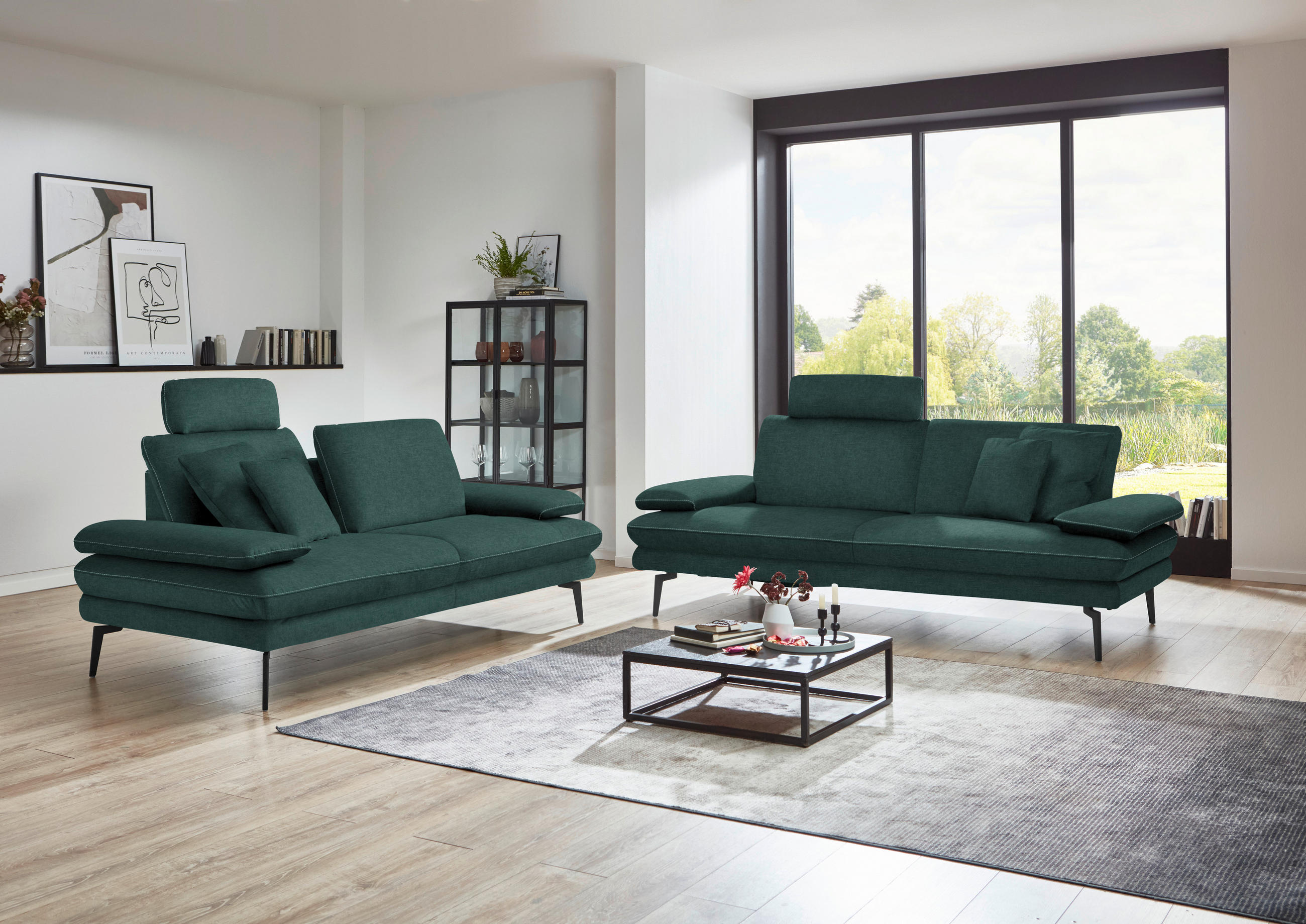 2,5-SITZER in Velours Opal  - Beige/Opal, Design, Textil/Metall (196/89/104cm) - Dieter Knoll